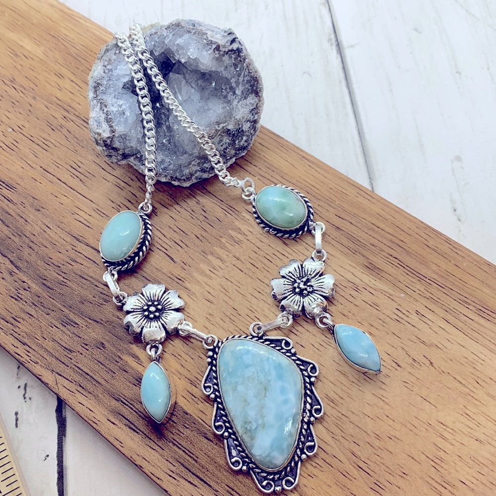 🩵Larimar Flower Power Necklace🩵